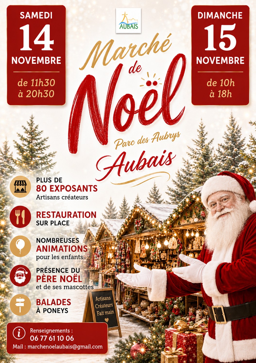 Affiche Marché de Noël d'Aubais