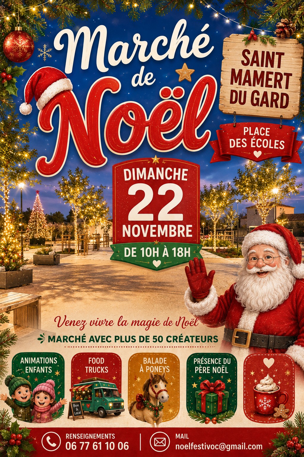 Affiche Marché de Noël de Saint Mamert du Gard